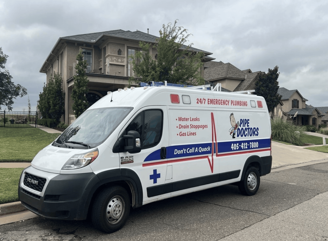 Pipe Doctors OKC plumbing van in Rose Creek.